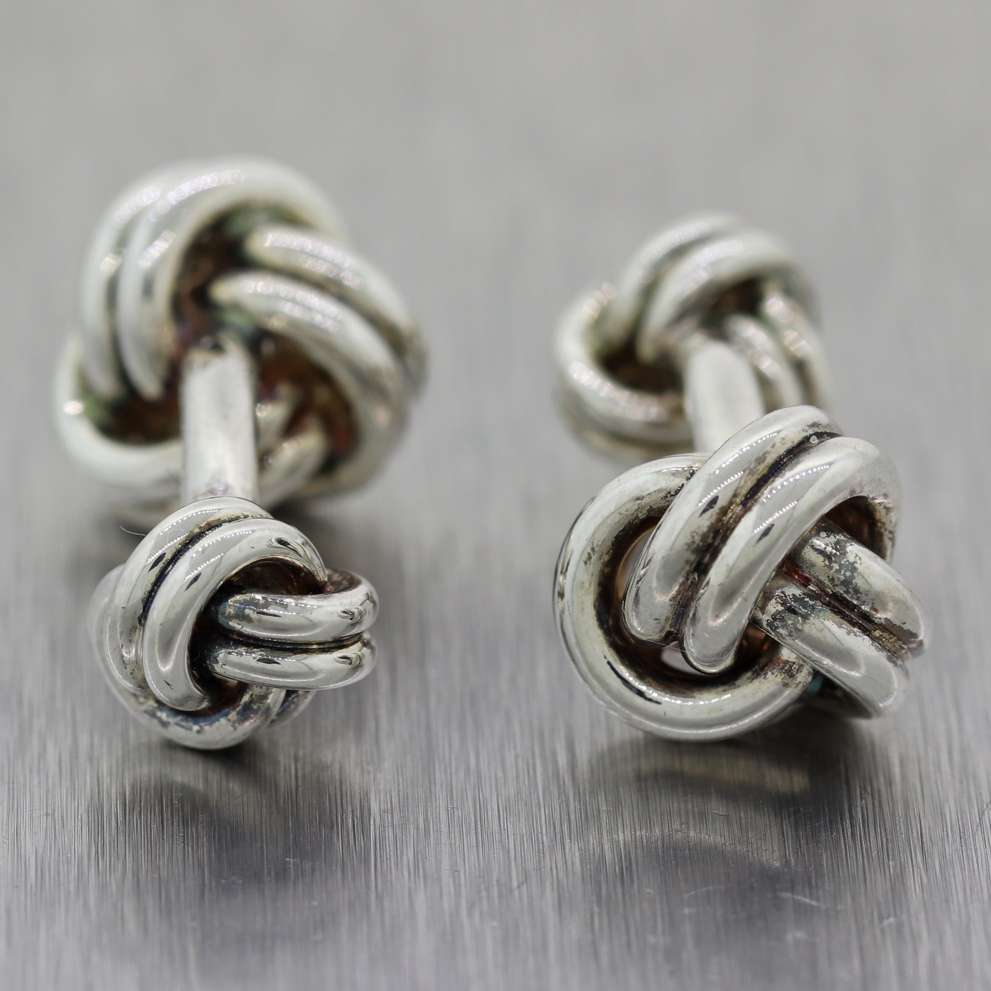 tiffany silver knot cufflinks