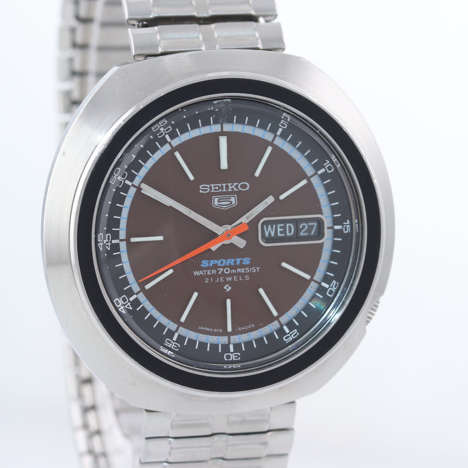 Vintage Seiko Sports 6119-6400 UFO Automatic 43mm Day Date Diver Steel