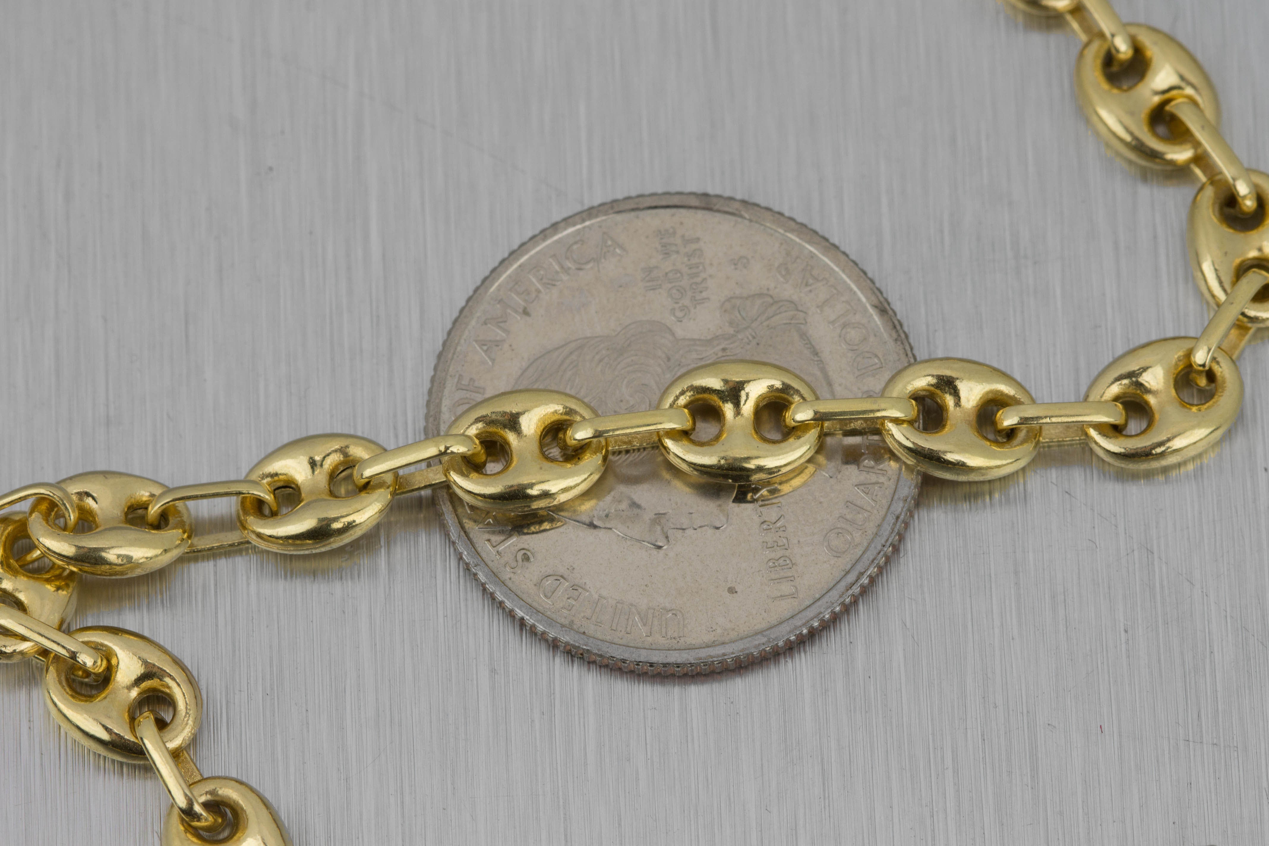 men's puffed mariner link chain