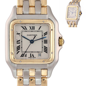 Ladies Cartier Panthere 18k Gold Steel 