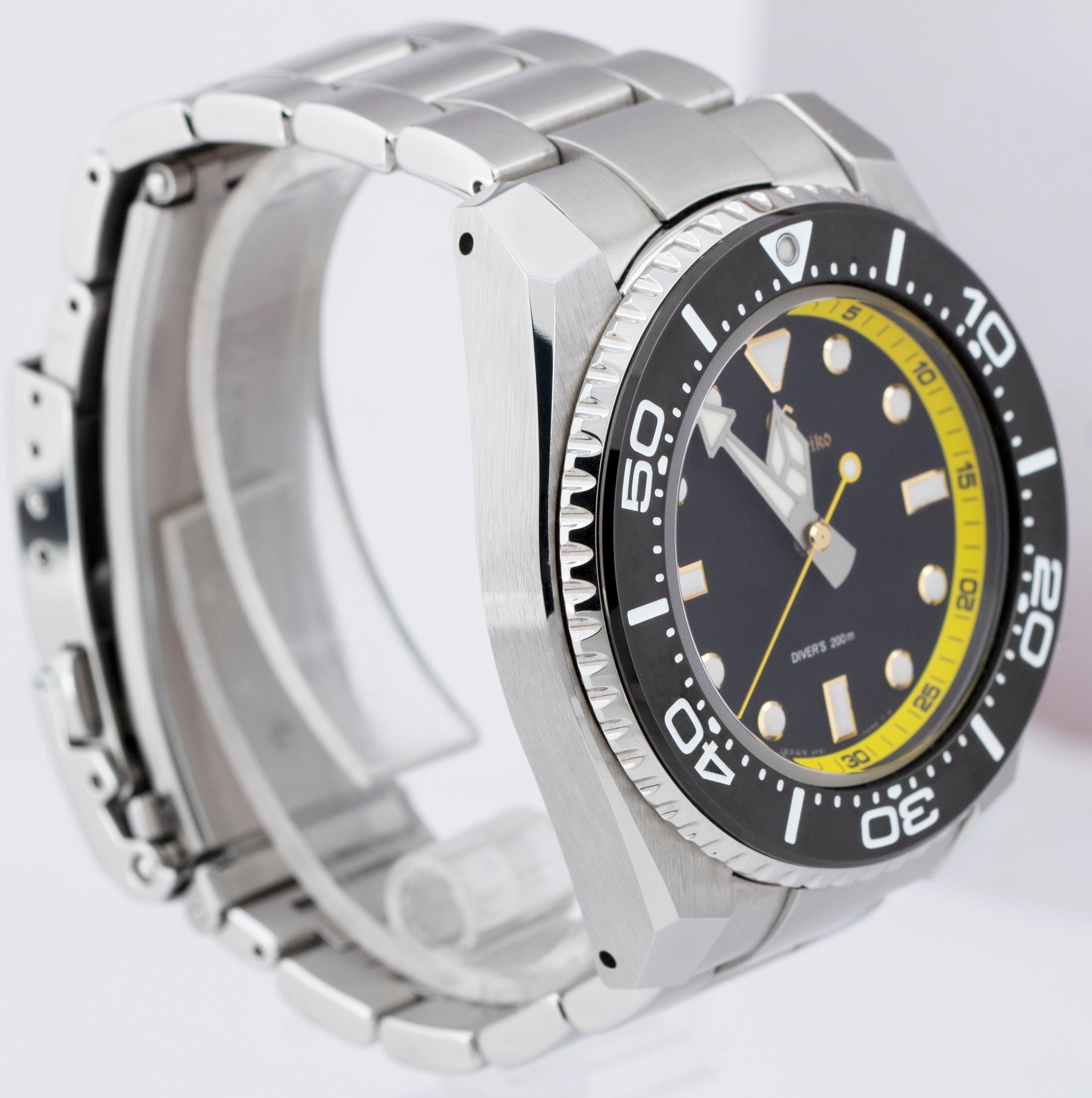 Grand Seiko Sport Quartz Diver  Stainless Steel Black Watch SBGX