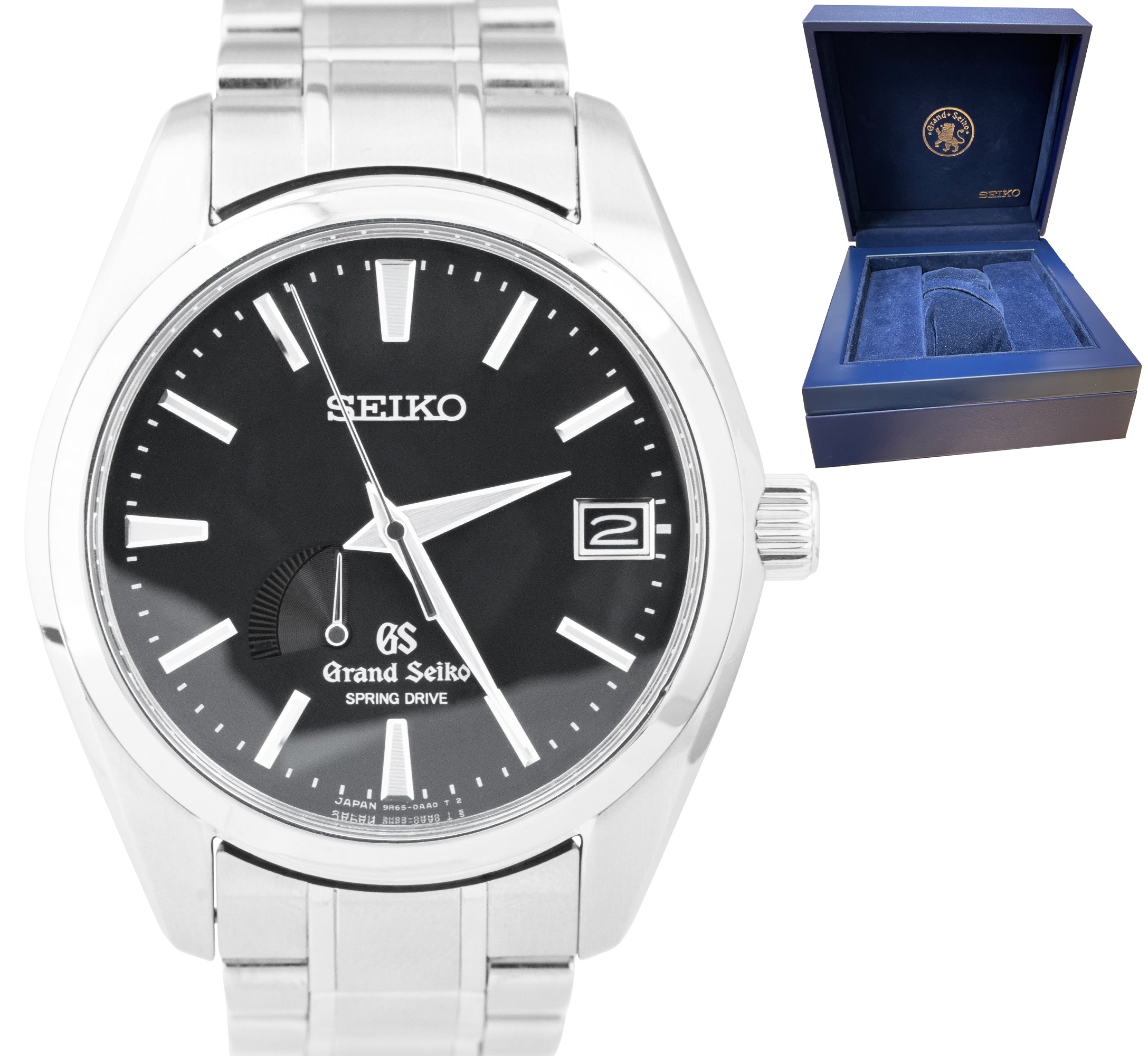 Grand Seiko Spring Drive 40mm Stainless Steel Black Automatic Watch SB