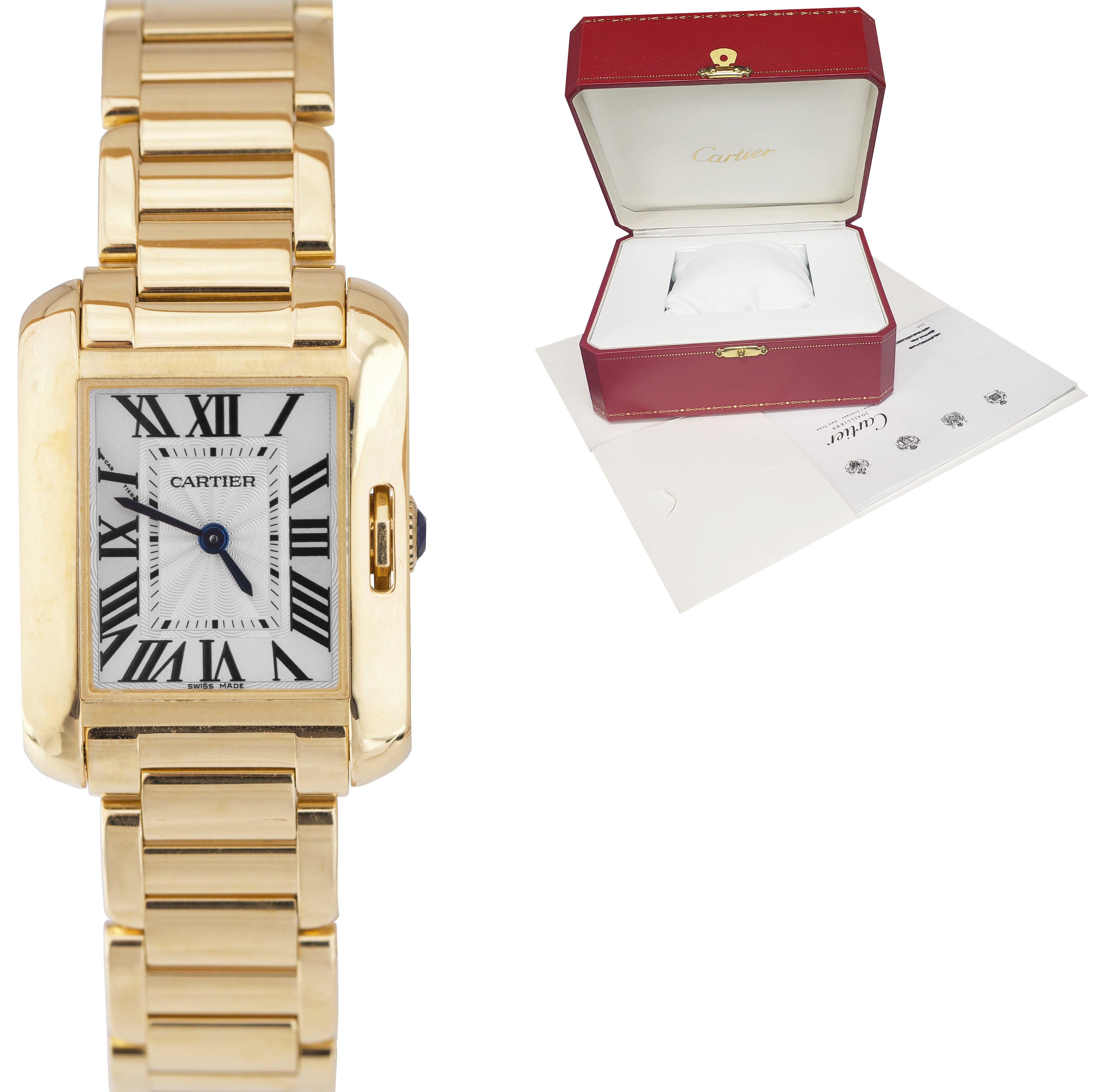 cartier tank anglaise yellow gold