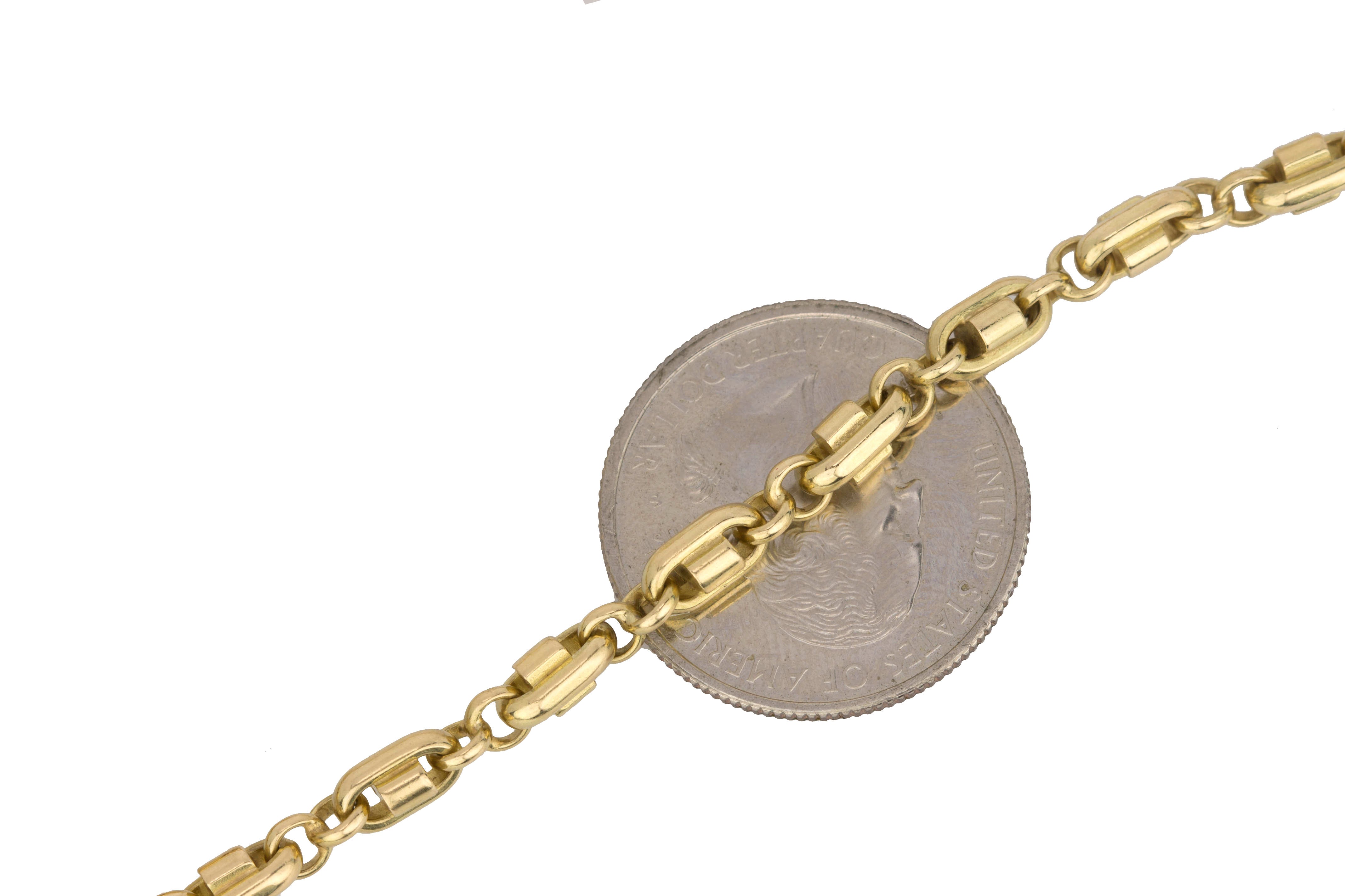 Men's Italian 18K 750 Yellow Gold 4mm Fancy Link Chain 22.00