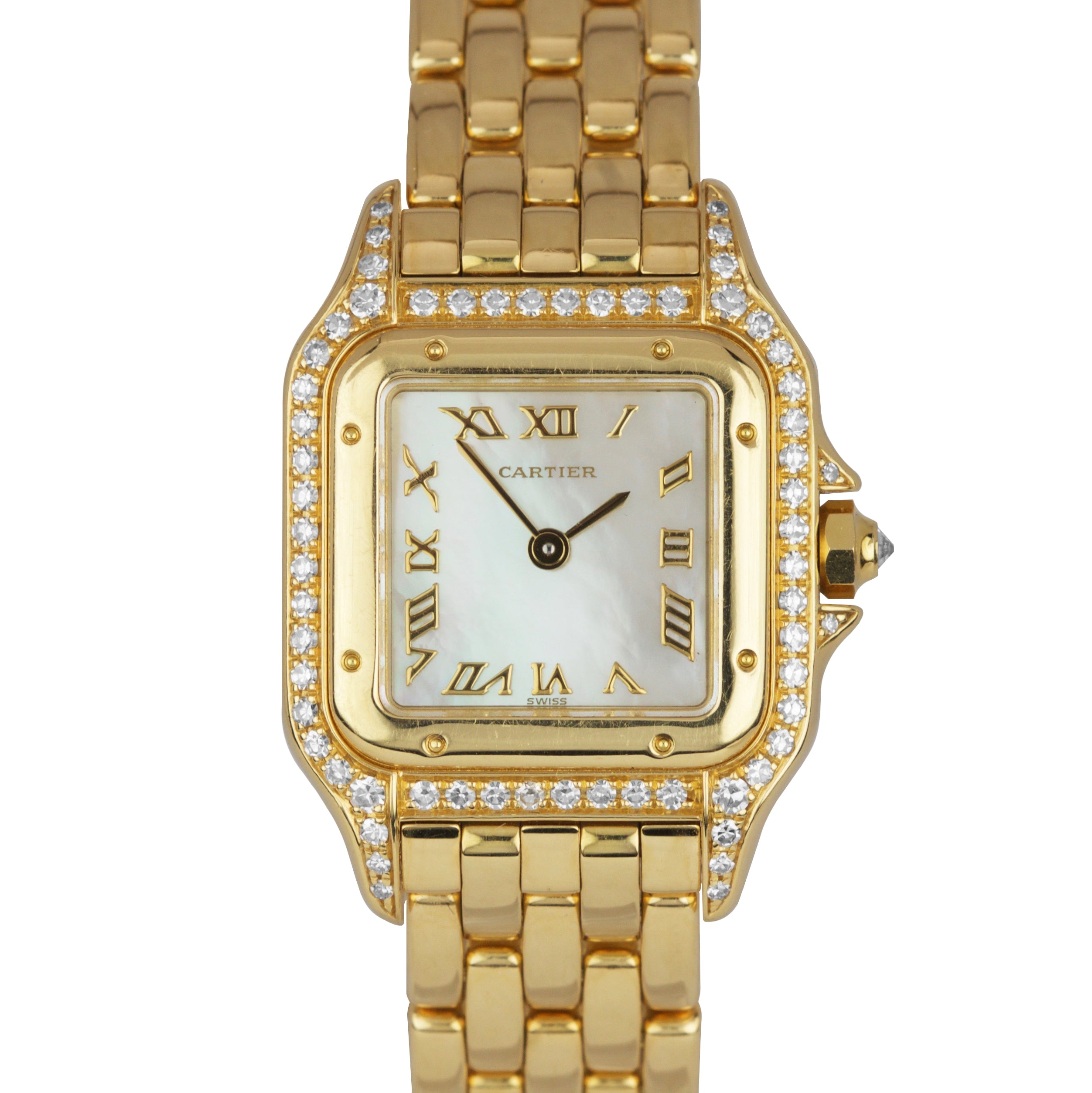 ladies cartier panthere gold watch