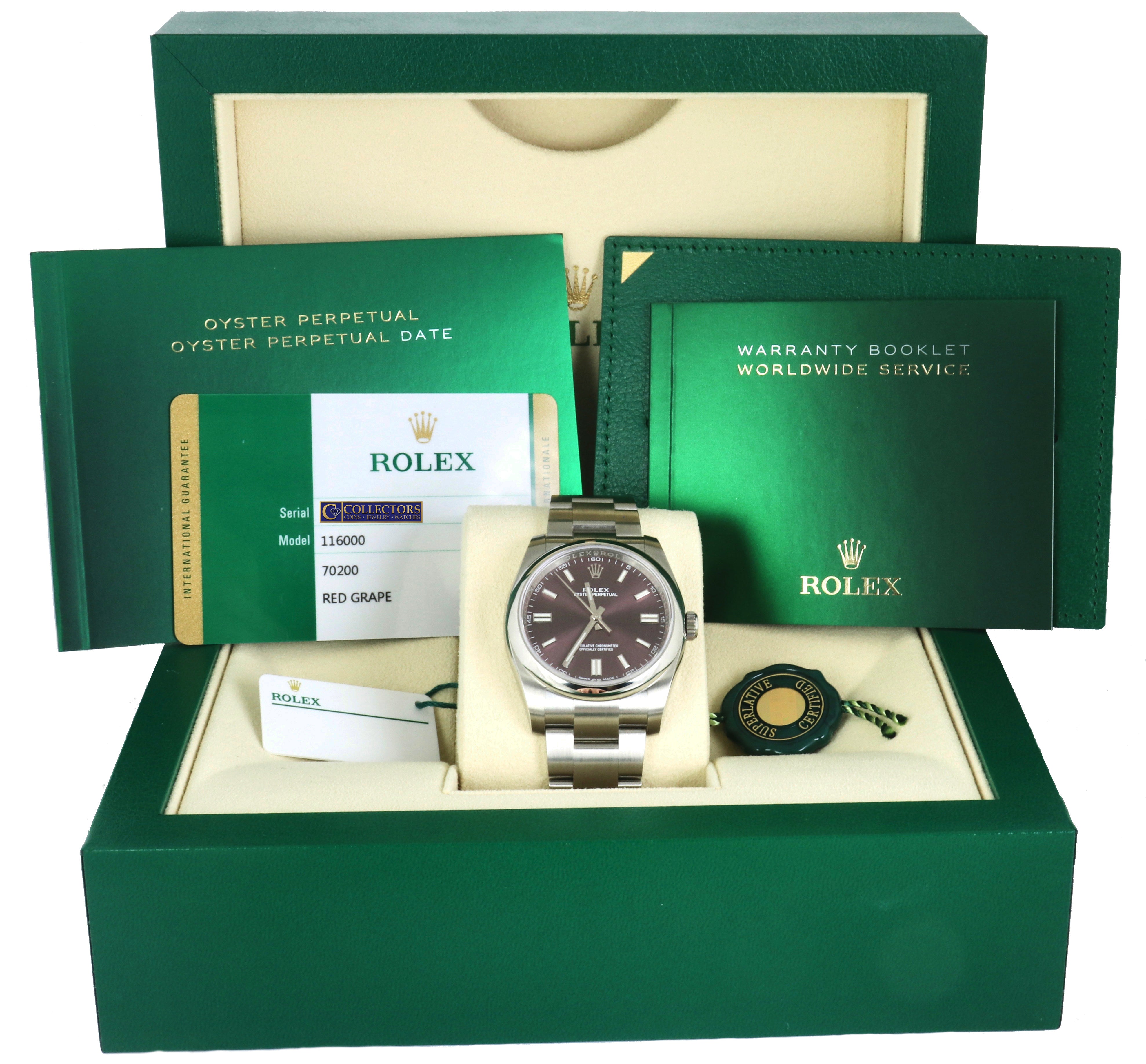 NEW 2020 Rolex Oyster Perpetual 36 Grape Purple 116000 Stainless 3