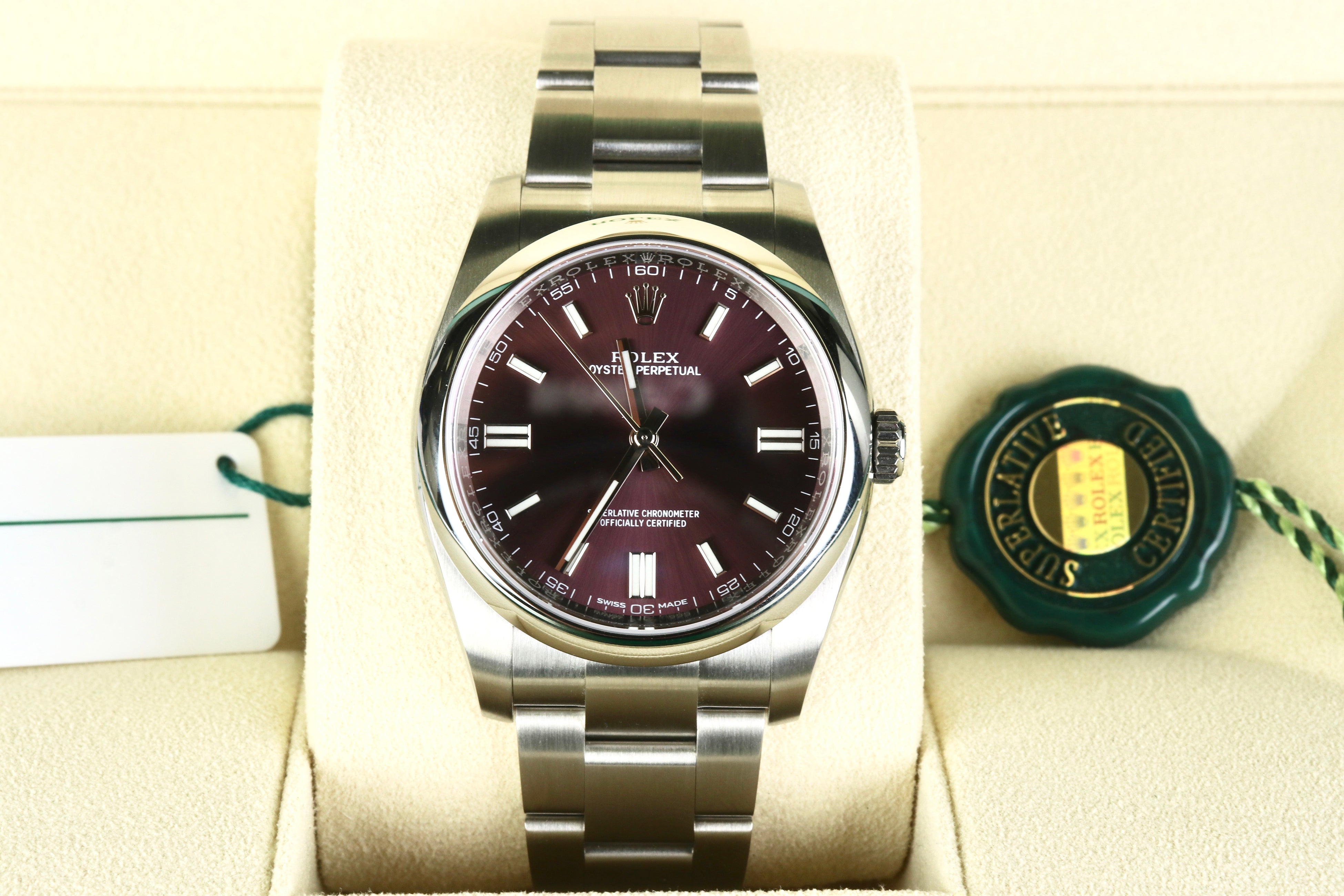rolex oyster perpetual 36mm red grape