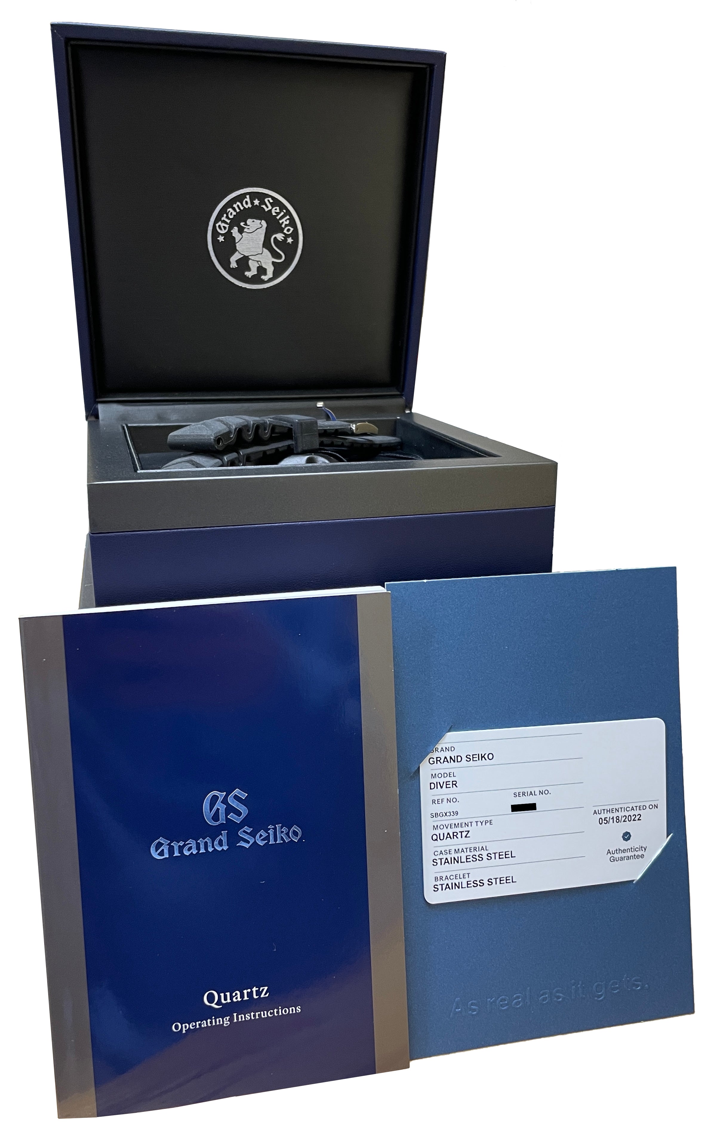 Grand Seiko Sport Quartz Diver  Stainless Steel Black Watch SBGX