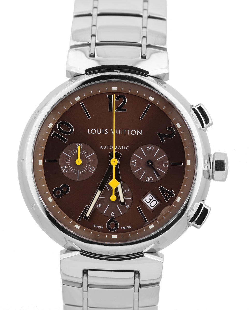 Louis Vuitton Tambour Chronograph Q1121 Brown 41mm Automatic Stainless – 0