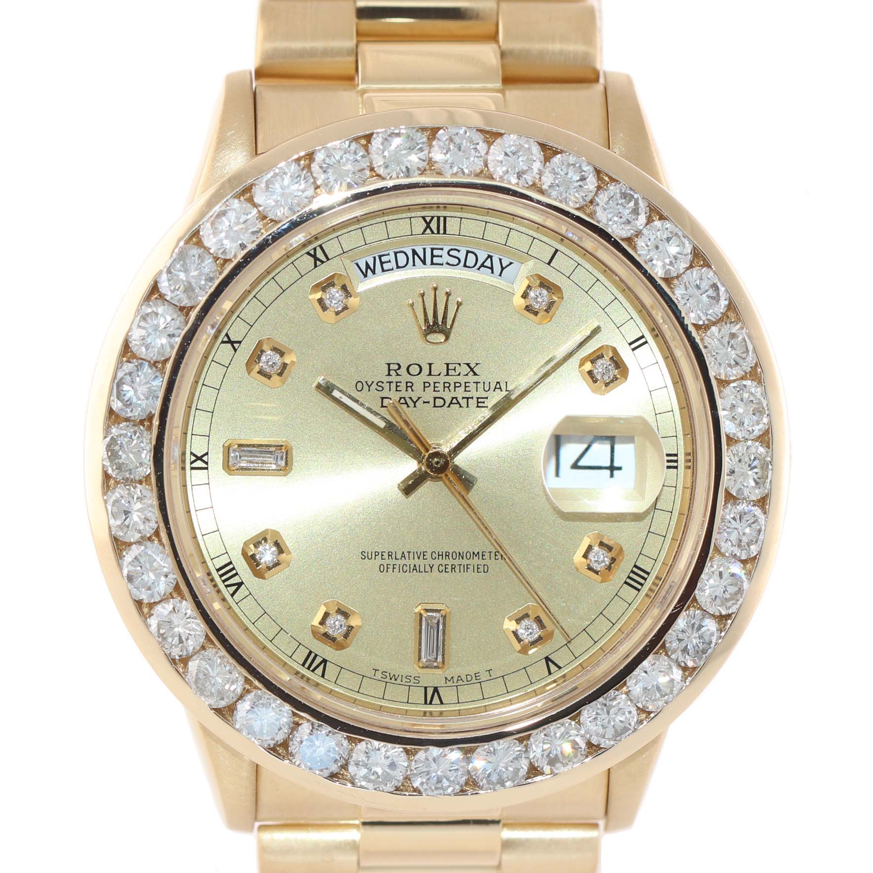 DIAMOND BEZEL Rolex President 36mm 18038 18k Yellow Gold Champagne Dia   IMG 6678 67133da4 B140 4d6d 958b D8d802998f37 