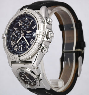 Breitling CrossWind Chronomat Chronograph Black 43mm Stainless A13355 w/ A70174