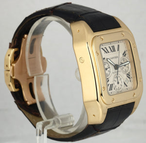 cartier santos 100 xl chronograph yellow gold