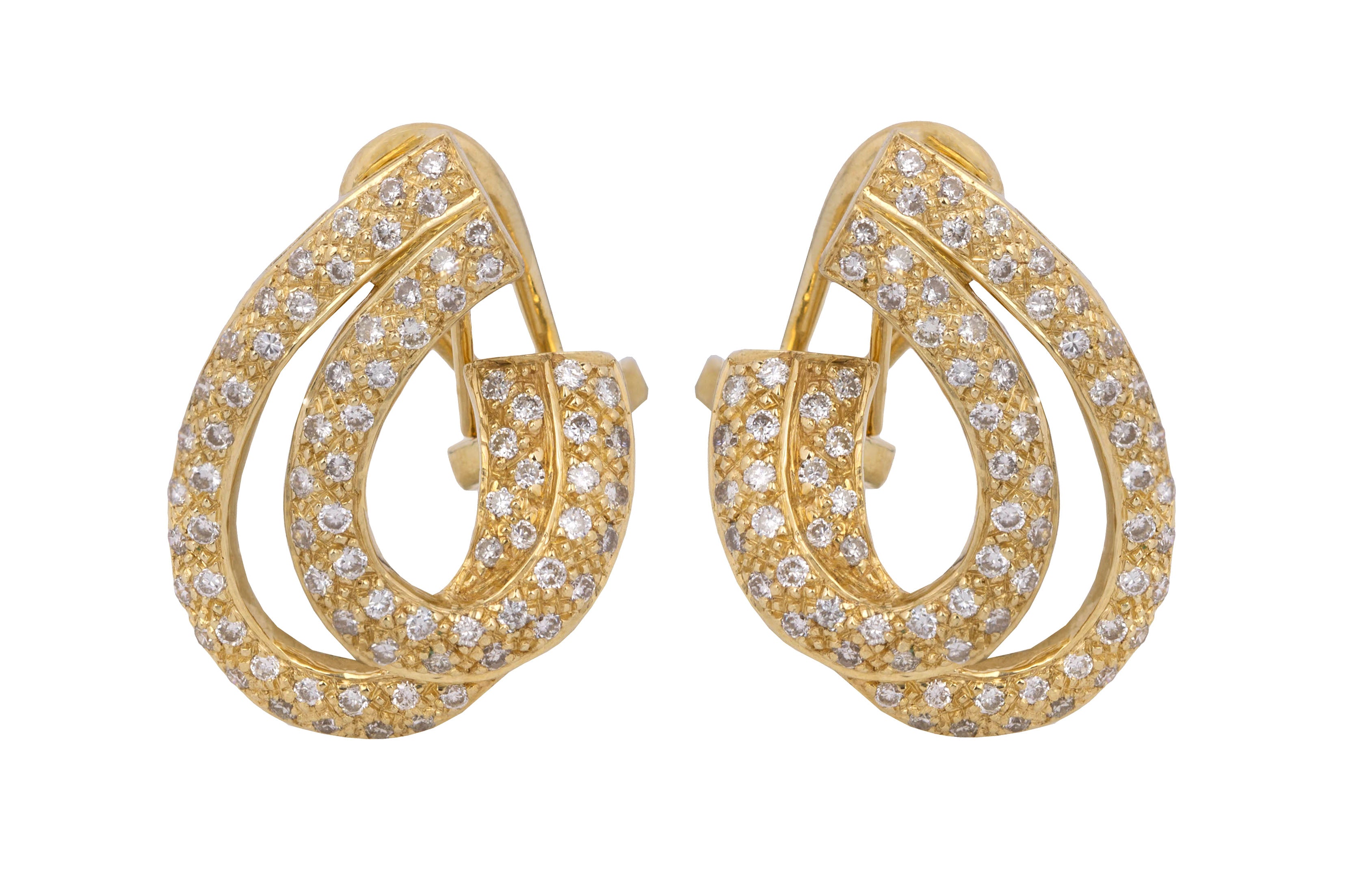 gold omega back earrings