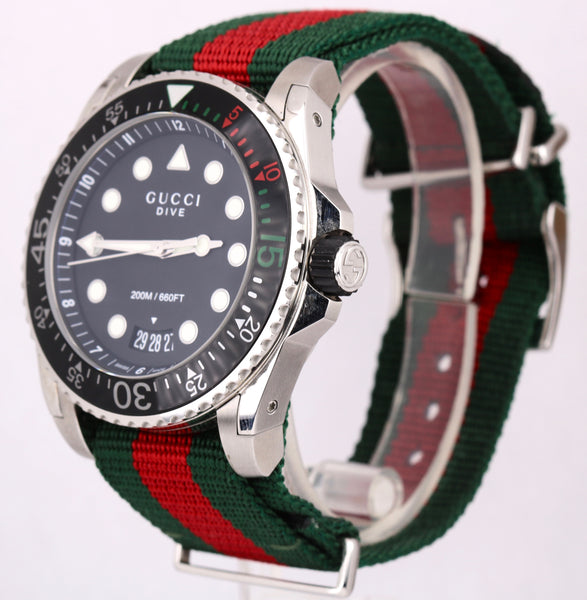 gucci dive watch nylon strap