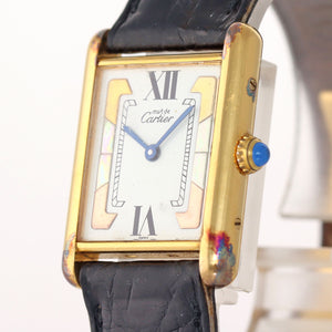 cartier tank quartz vermeil