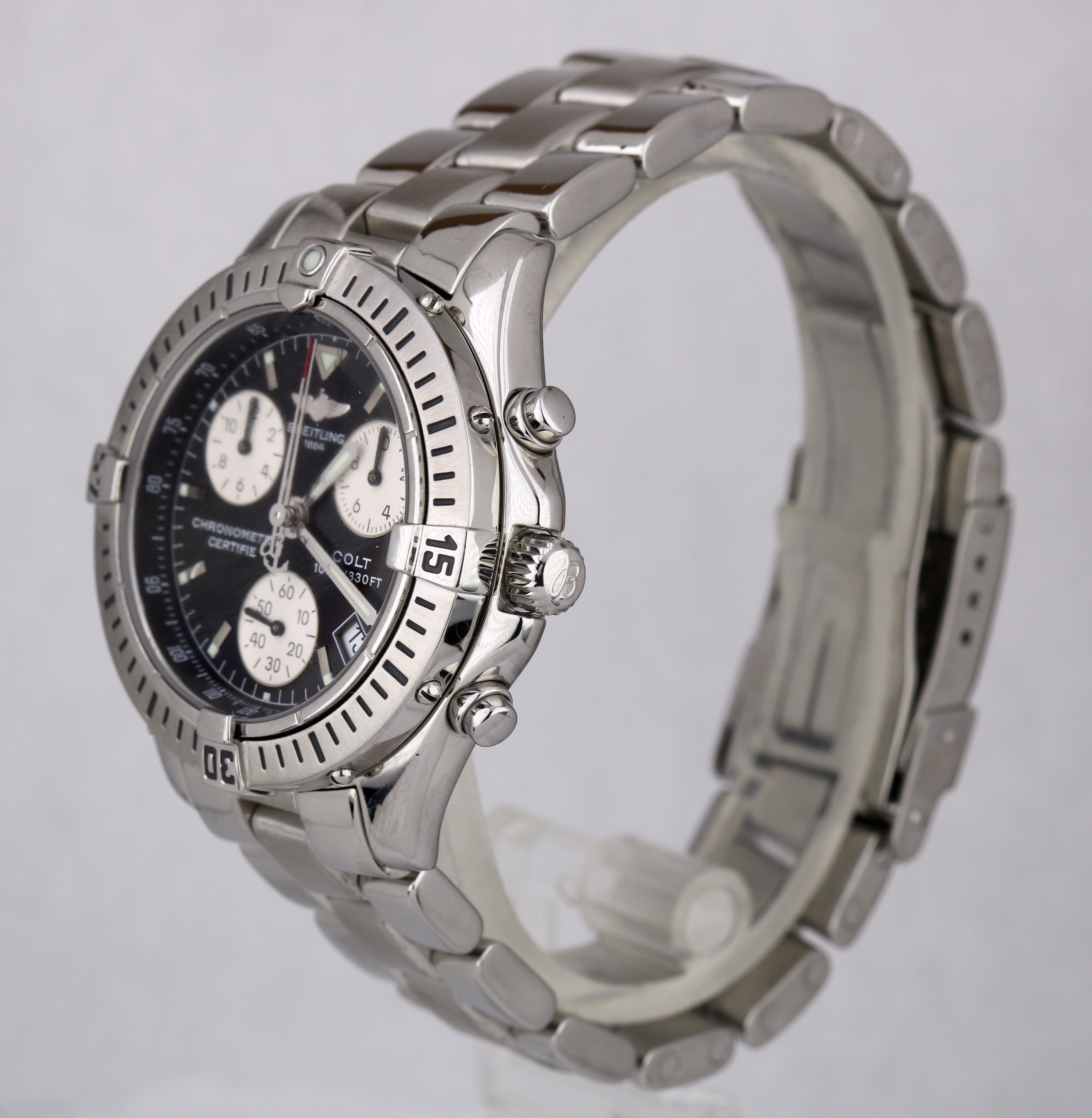 Breitling Colt Chronograph Quartz Aeromarine Stainless 38mm Black A733 ...