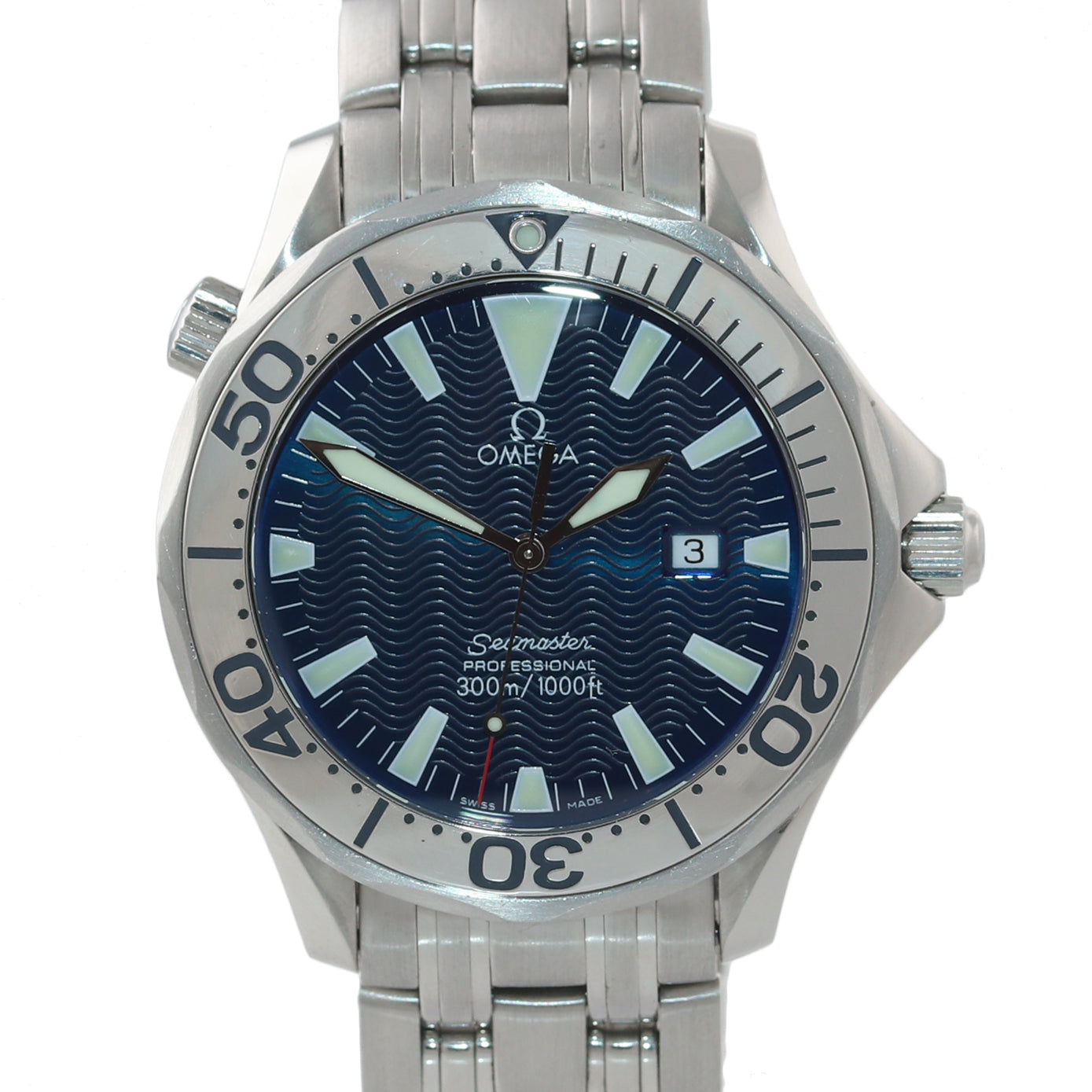 omega seamaster electric blue quartz