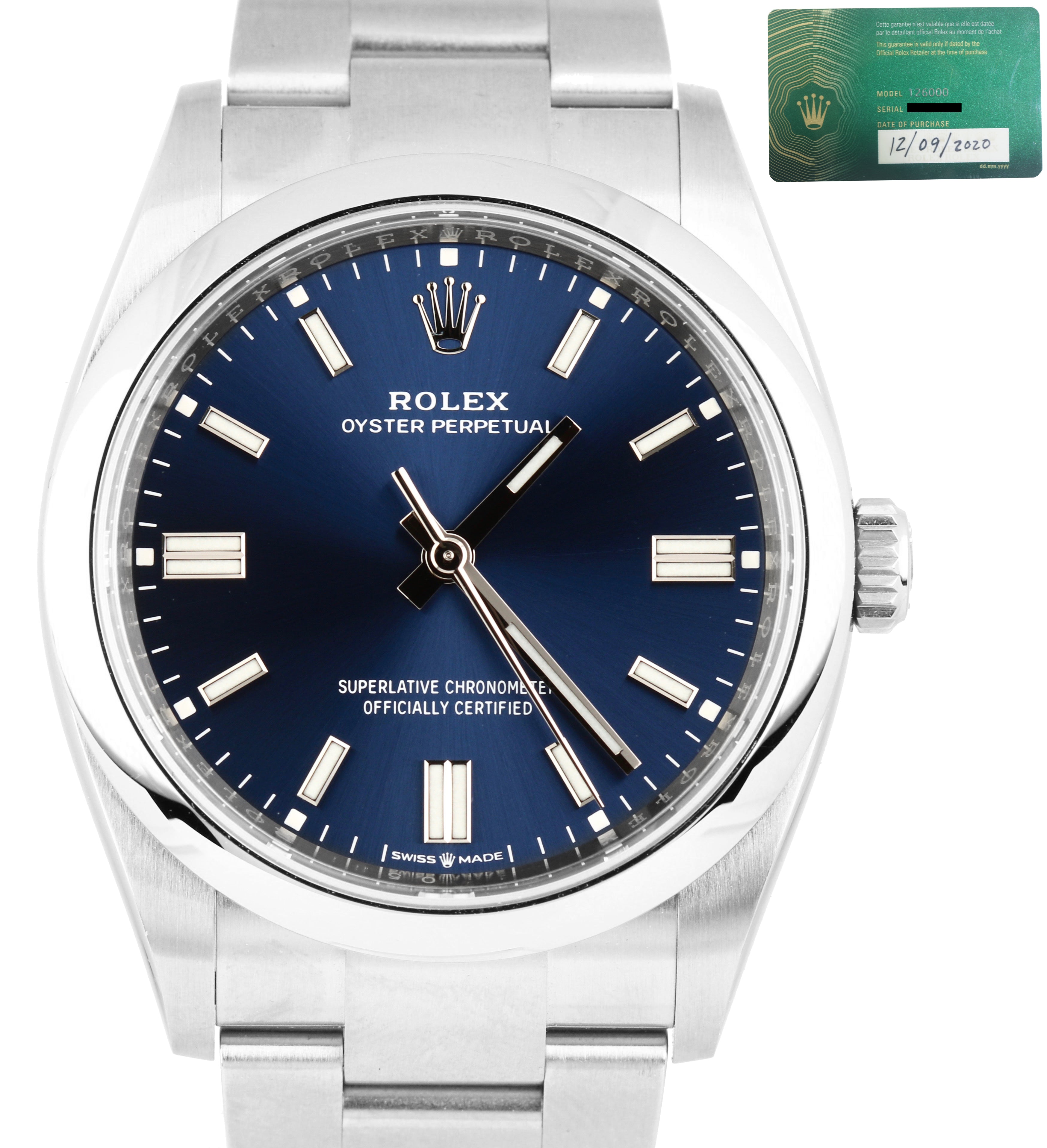 rolex oyster perpetual 36mm blue