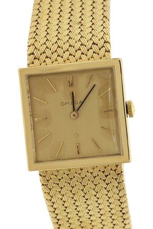 vintage omega square gold watch