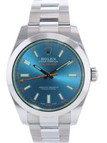2021 New Papers Rolex Milgauss Blue Anniversary Green 116400GV Steel Watch Box