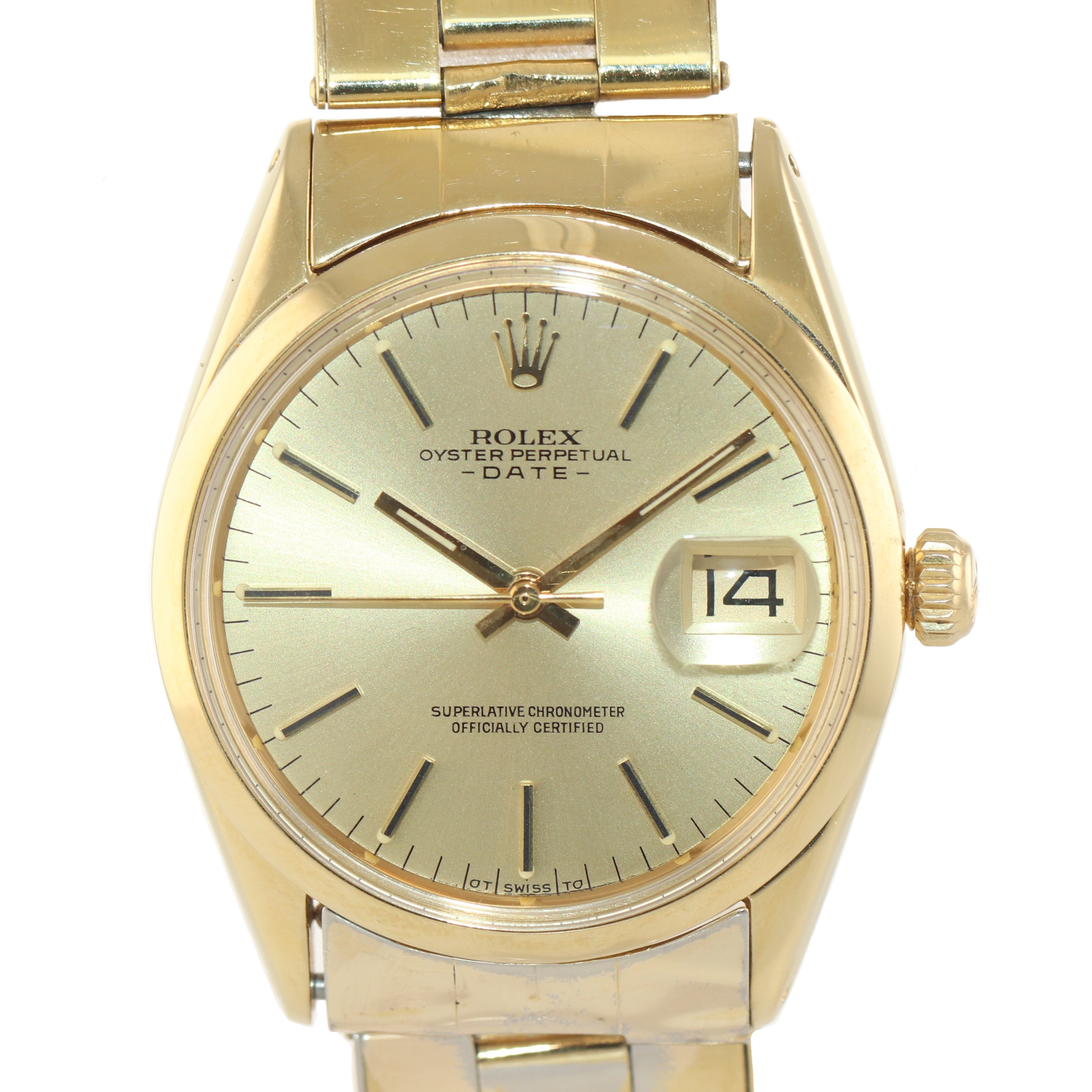 Rolex Oyster Date 34mm 1550 Gold Plated 