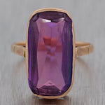 1880's Antique Victorian 14k Yellow Gold Amethyst Ring