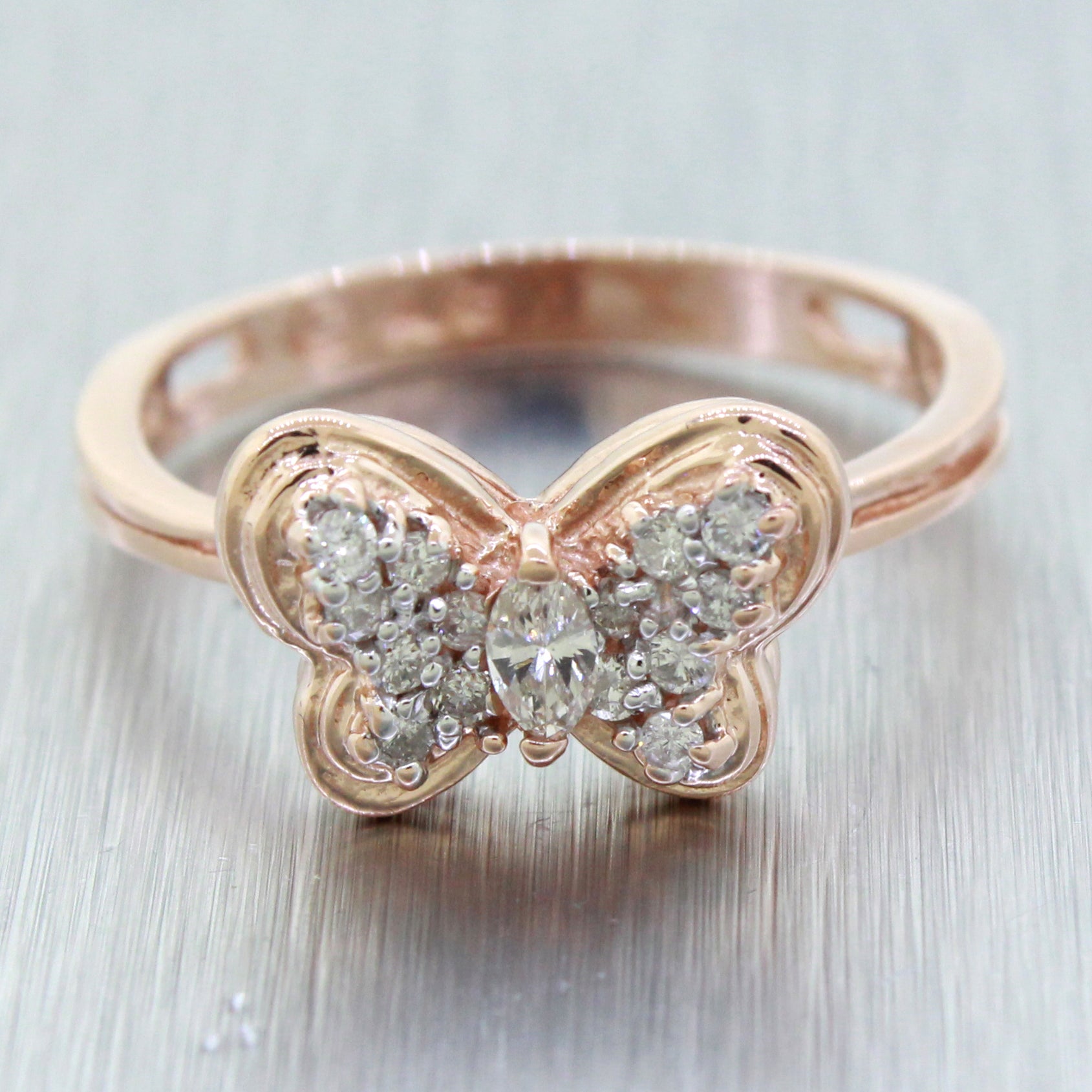 Vintage Estate 14k Solid Rose Gold 0.40 