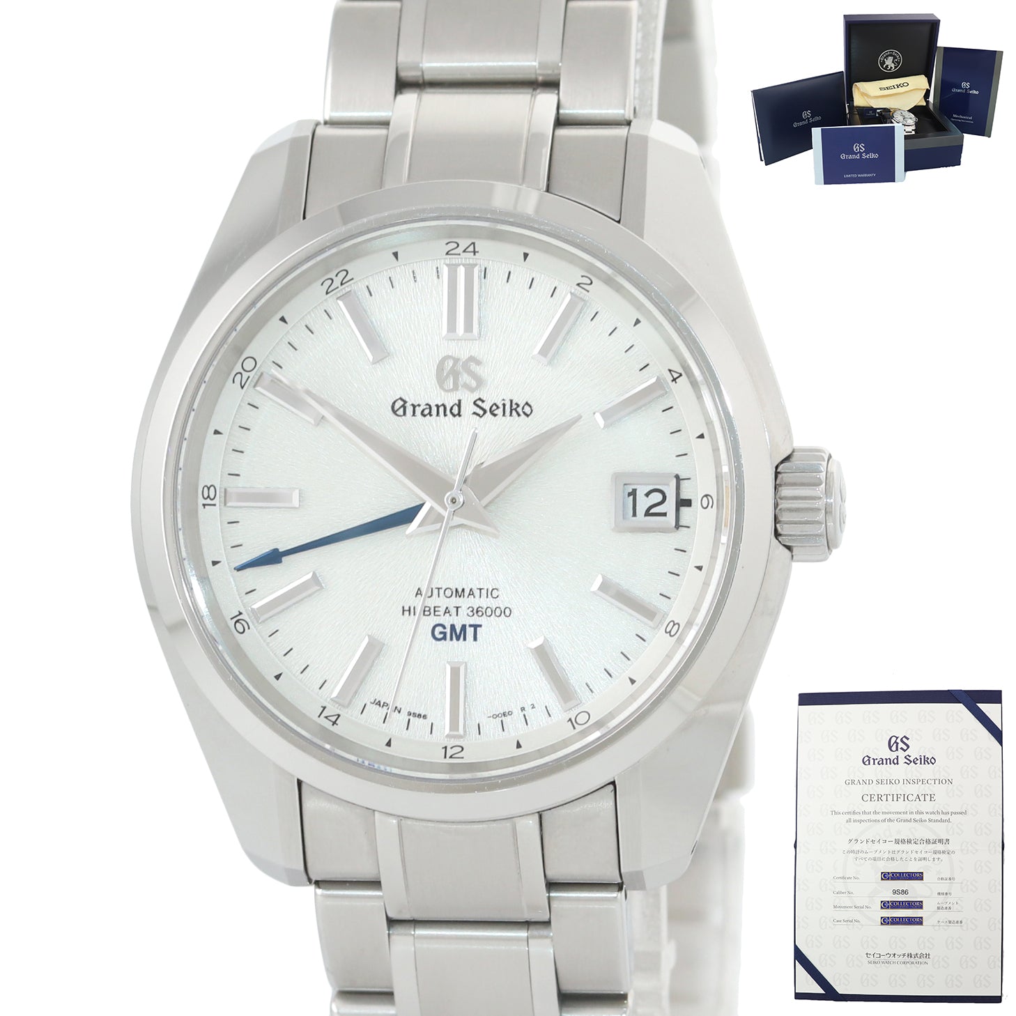 2019 BOX PAPERS Grand Seiko Hi-Beat 36000 GMT SBGJ201 Mt. Iwate Dial S