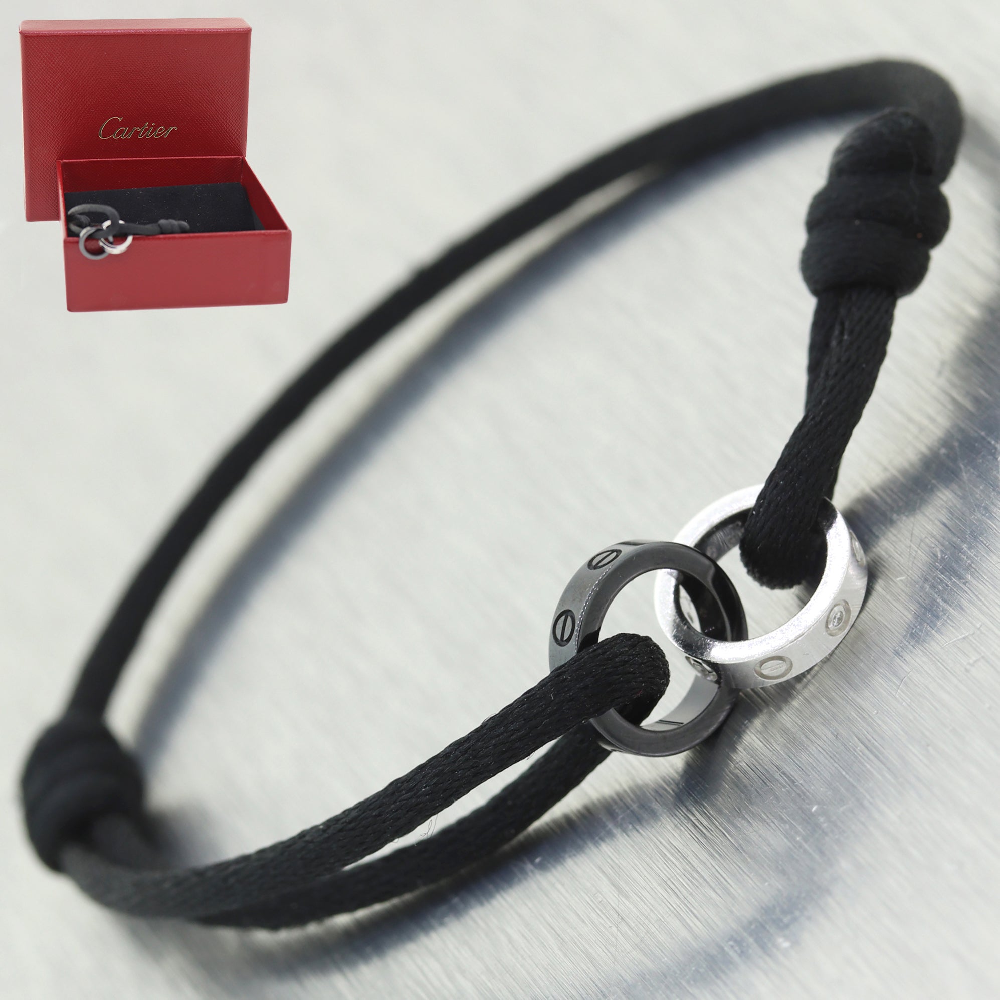 cartier black cord bracelet