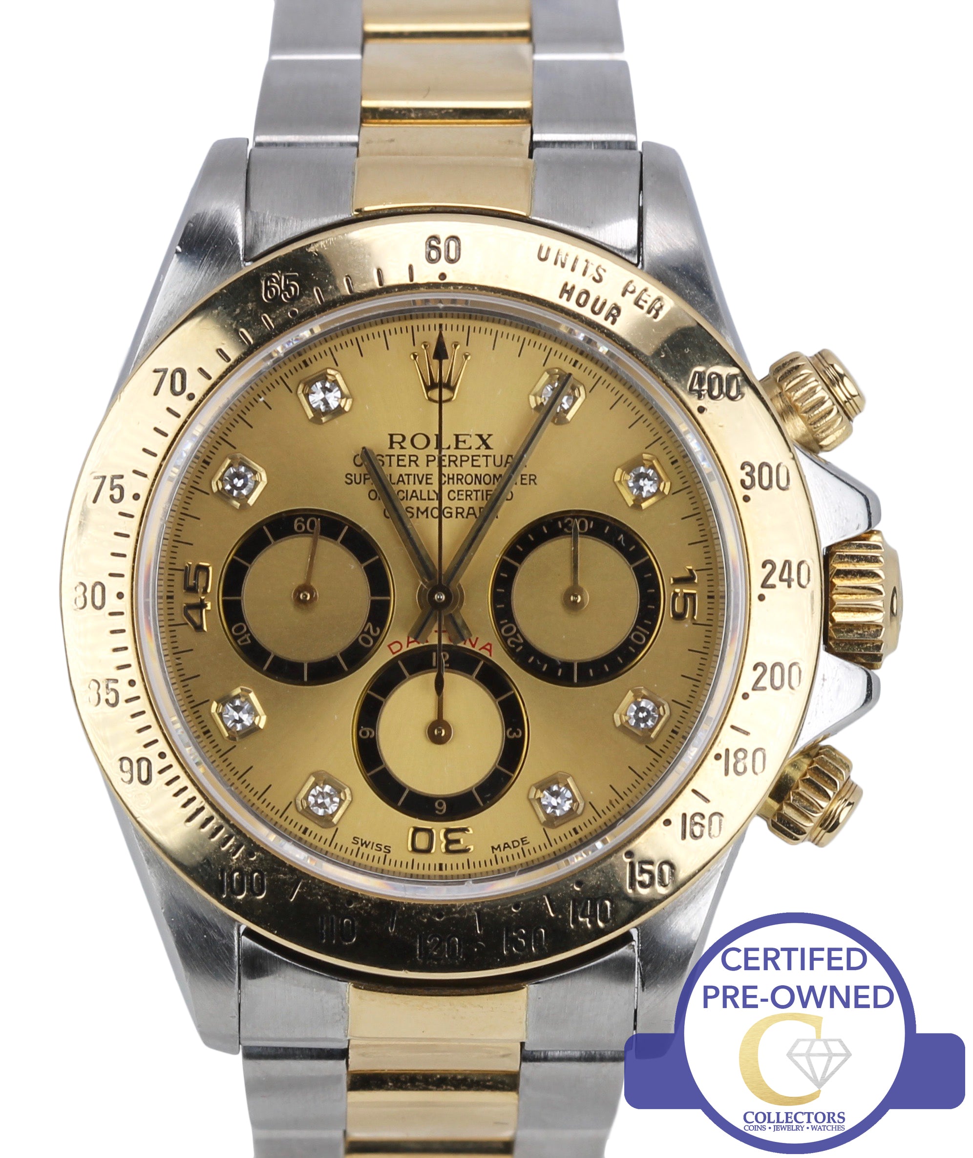 rolex daytona two tone diamond dial