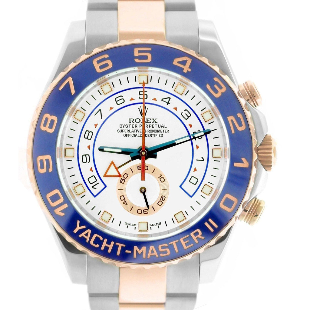 MINT Rolex Yacht-Master II 44mm Two-Tone Rose Gold Ceramic Watch 11668