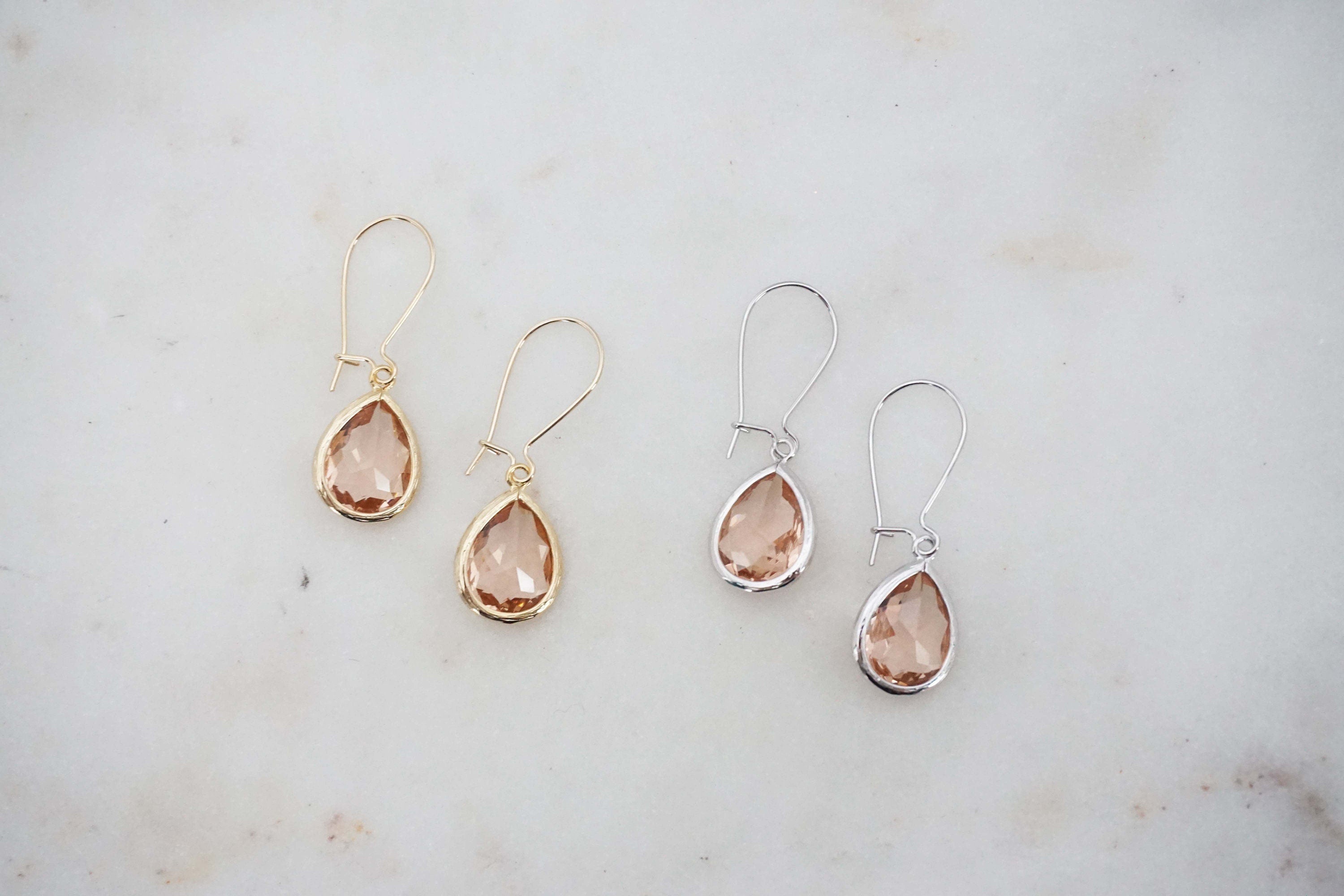 Amazon.com: SWEETV Teardrop Wedding Earrings for Brides Bridesmaid Women, Rose  Gold Cubic Zirconia Marquise Drop Dangle Bridal Earrings for Wedding Prom  Pageant: Clothing, Shoes & Jewelry