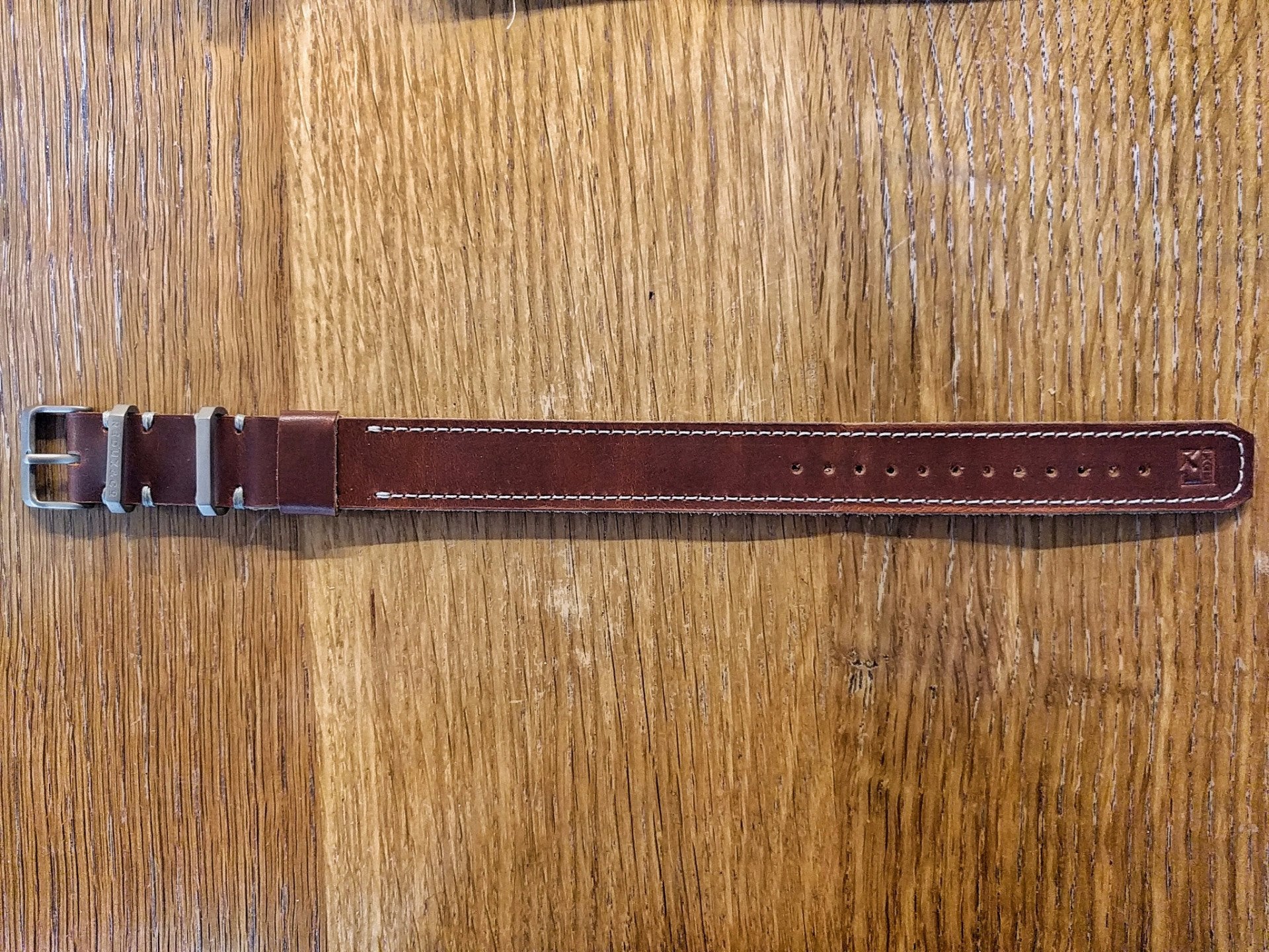 Double Layer Single Pass American Leather Strap Rust | Redux & Co.
