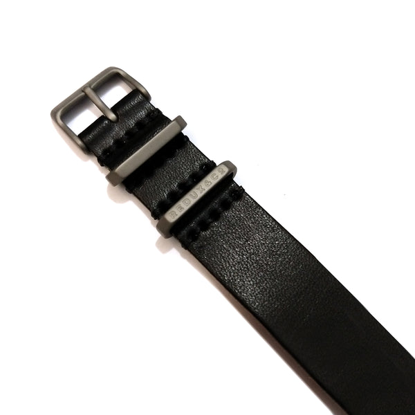 Pitch Black Single Pass American Leather Strap 20mm