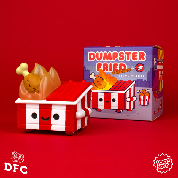 Dumpster Fried Chicken vinyl figure pictured with box