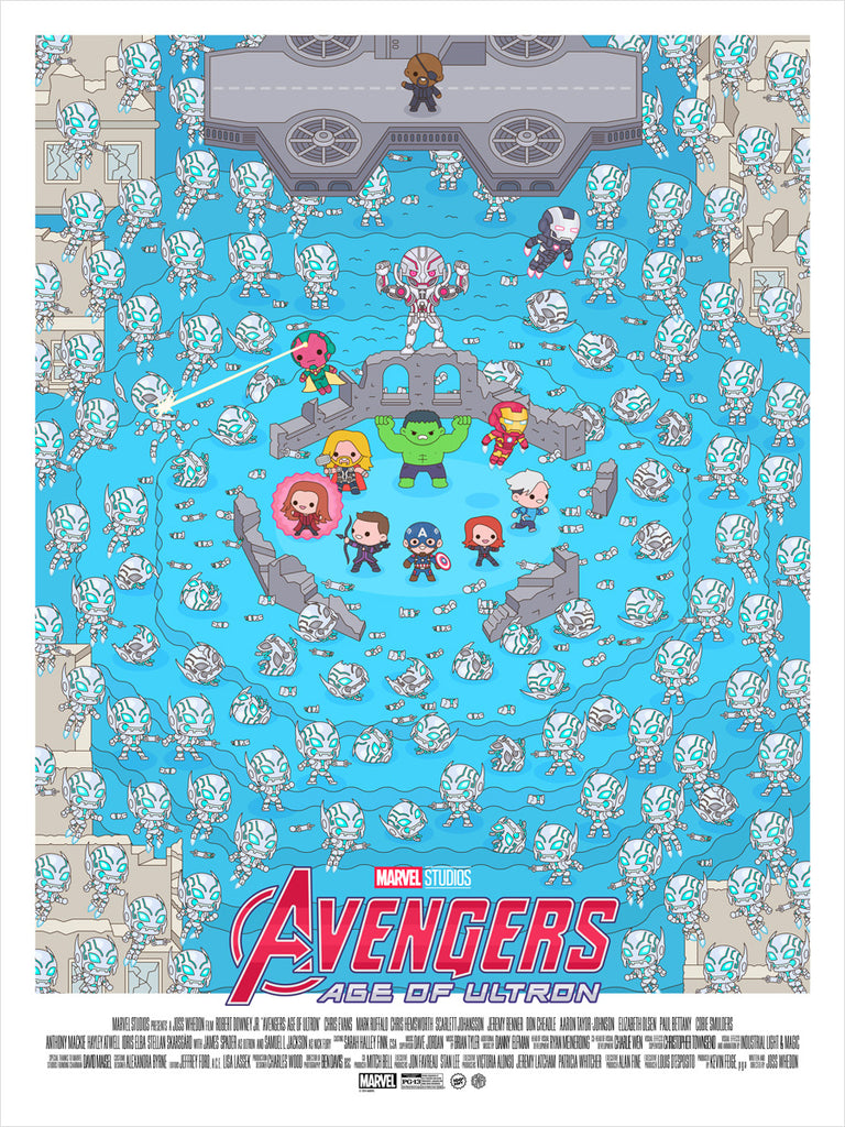 Cartoon poster of the movie The Avengers: Age of Ultron