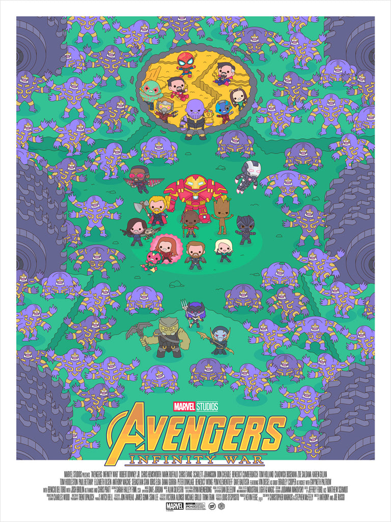 Cartoon poster of the movie The Avengers: Infinity War