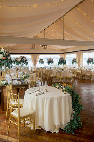 wedding tent and tables