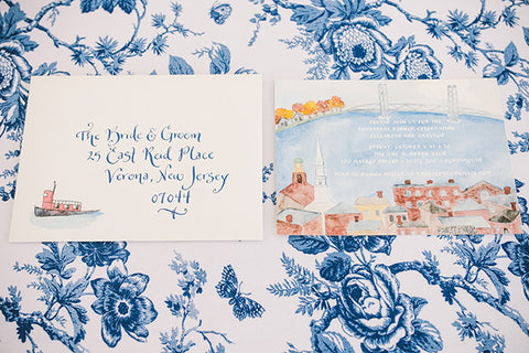 watercolor wedding invitation