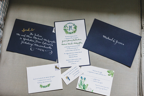 Crest wedding invitation