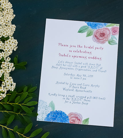 Hydrangeas Wedding shower invitation