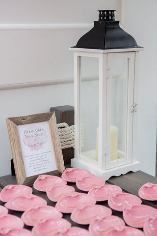 wedding calligraphy on shells