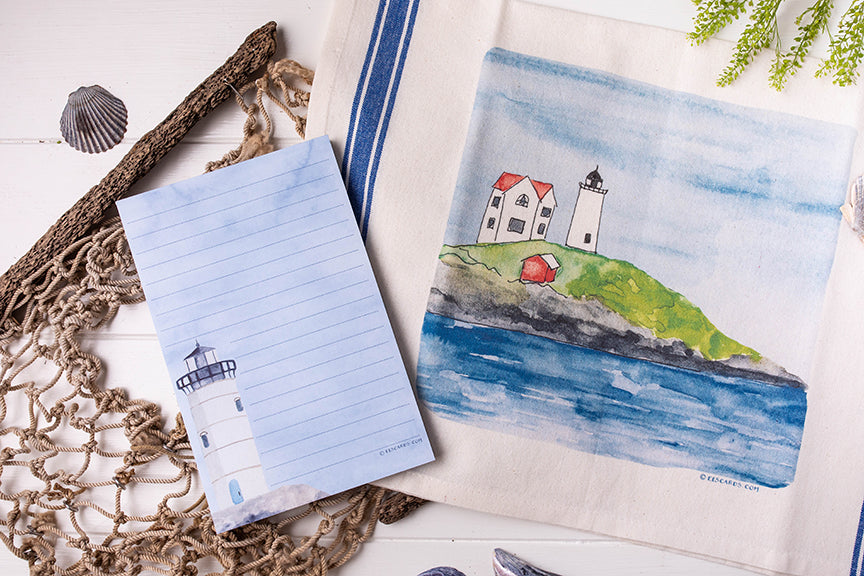 nautical towel and notepad