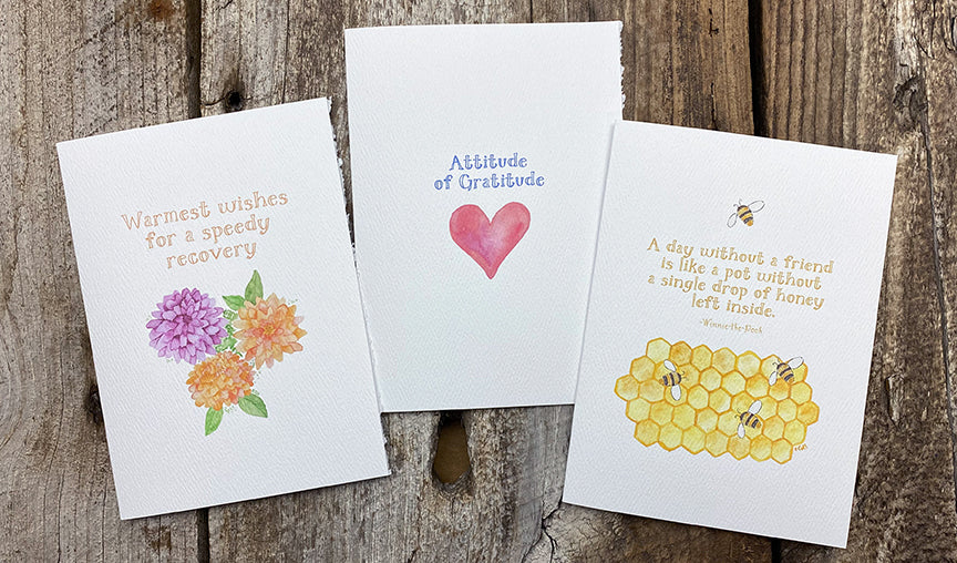 cards with Amanda font