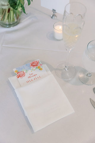 Brides name on menu