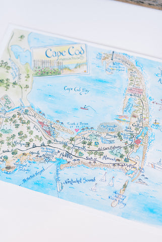 Cape Cod map sign in board