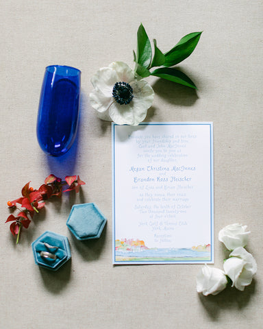 Harborview invitation with rings