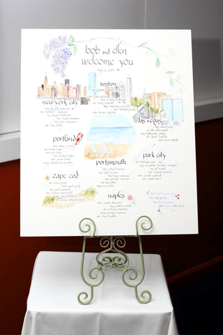 hand painted seating chart