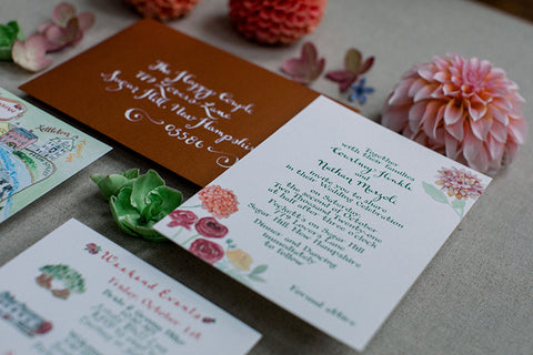 watercolor floral wedding invitation