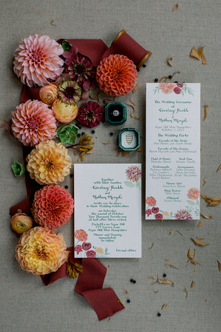 watercolor floral wedding program